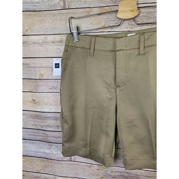 Gap NWT Womens 0P Bermuda Shorts Flat Front Tan Po - Picture 3 of 10